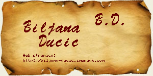 Biljana Dučić vizit kartica
